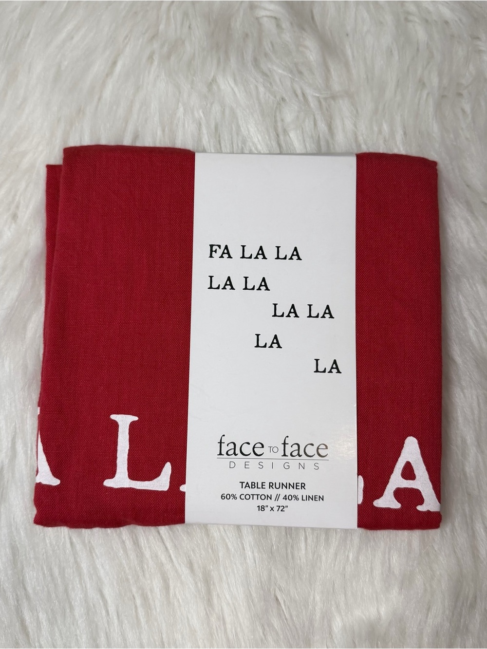 Santa Barbara Design Studio Fa La La Face to Face Linen Table Runner